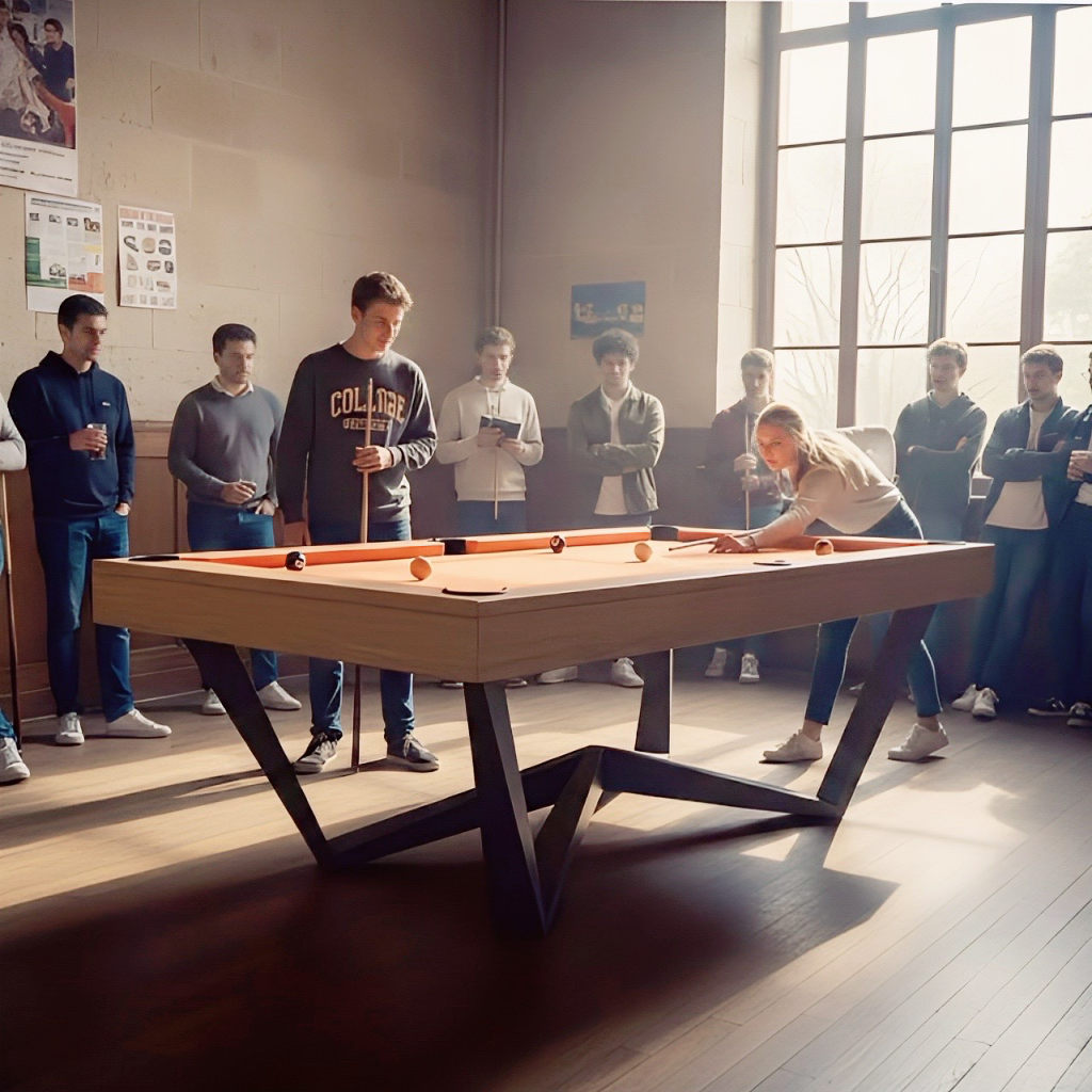 Finale de billard americain au college sur le modele SPIDER de la maison Eurobillards